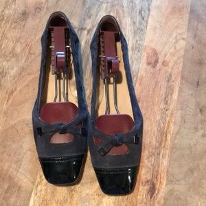 Tods blue suede ballet flat